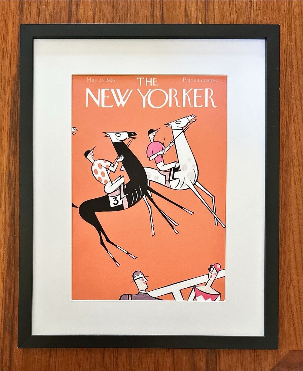 Framed 1926 The New Yorker Magazine May 22 Miskey Horses Racetrack